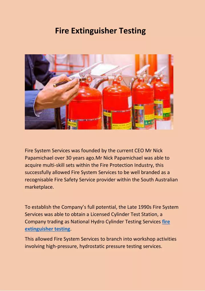 fire extinguisher testing