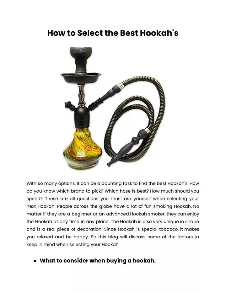 how to select the best hookah s