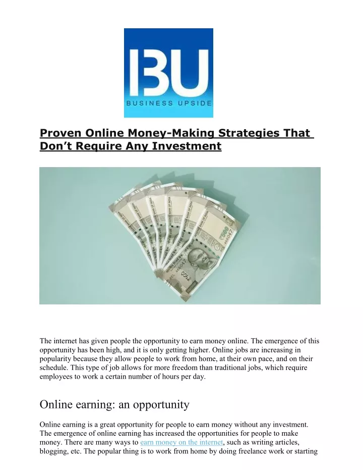 proven online money making strategies that