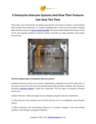 5 Enterprise Intercom Systems And How Their Features Can Save You Time