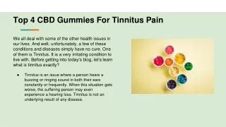 Top 4 CBD Gummies For Tinnitus Pain