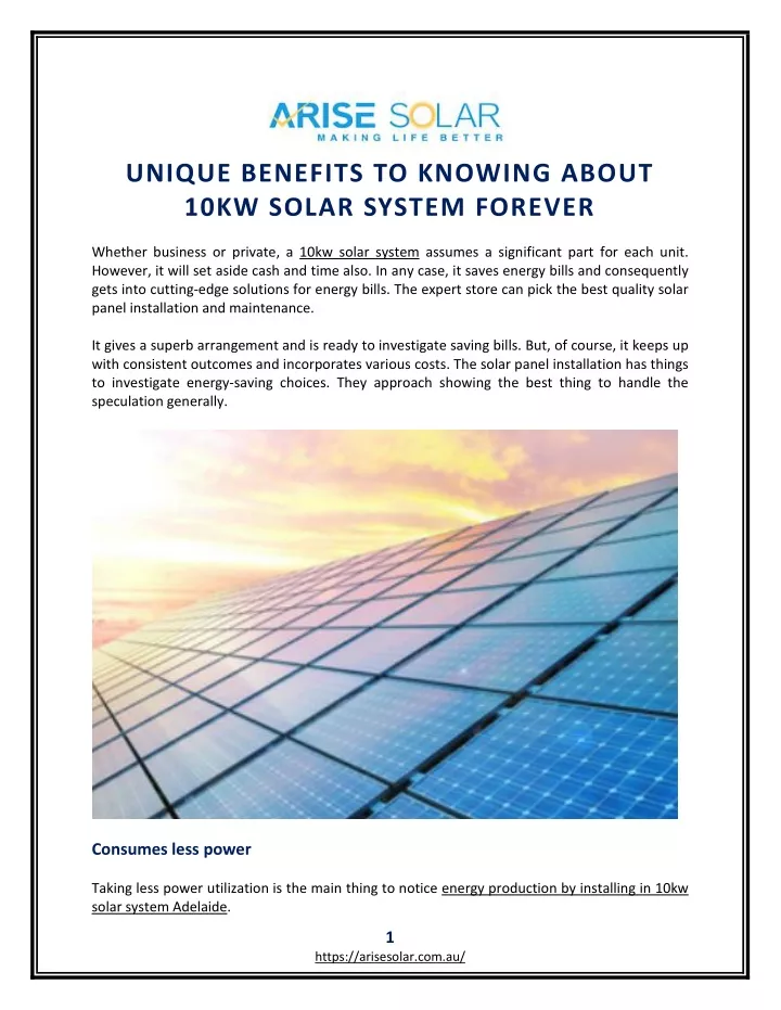 unique benefits to knowing about 10kw solar