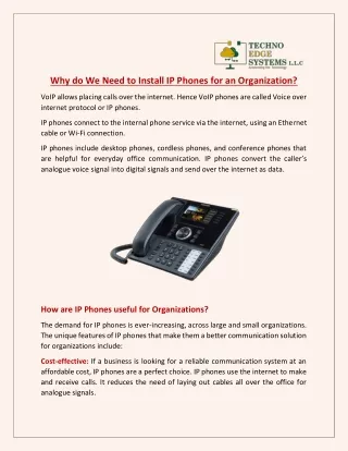 why do we need to install ip phones