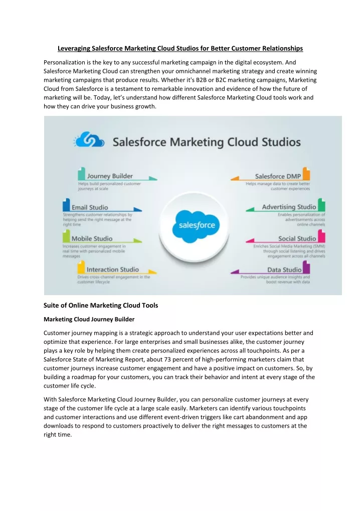 leveraging salesforce marketing cloud studios