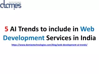 5 AI Trends to include in Web Development Services in India