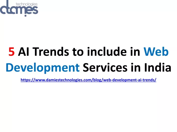 5 ai trends to include in web development