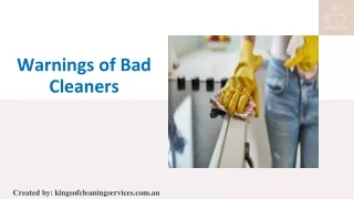 Warnings of Bad Cleaners