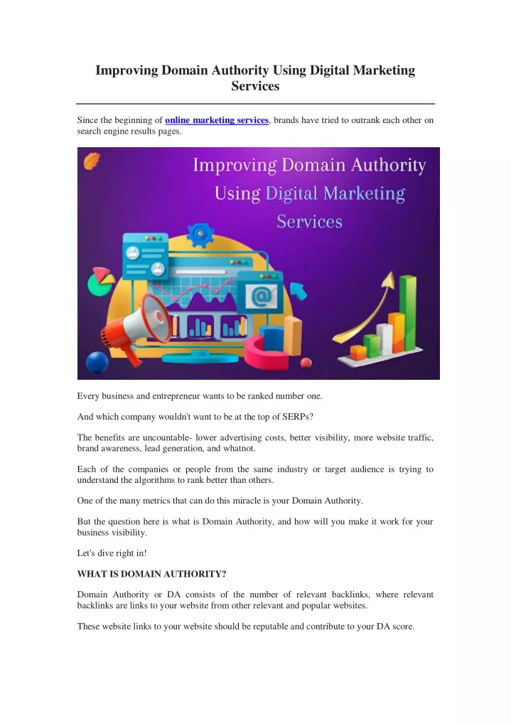 improving domain authority using digital