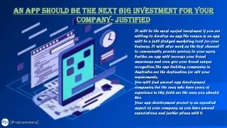 an app should be the next big investment for your