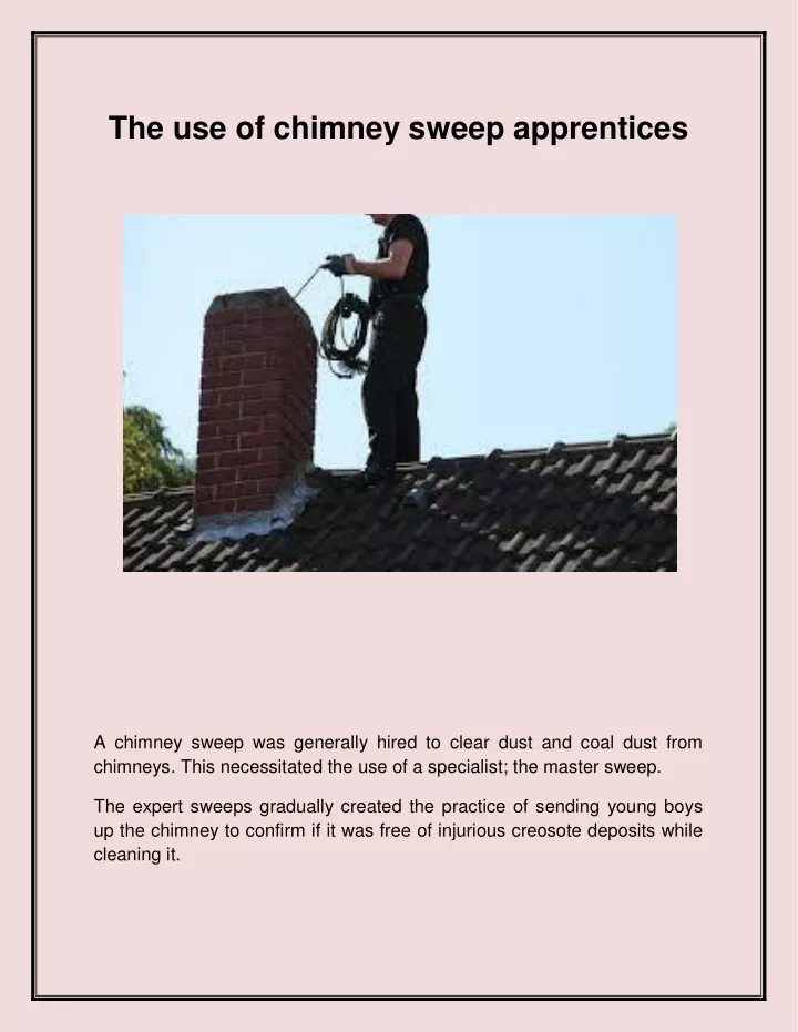 the use of chimney sweep apprentices