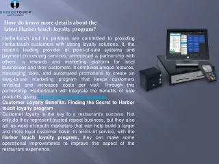 how do know more details about the latest harbor