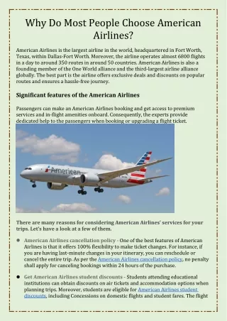 Why Do Most People Choose American Airlines