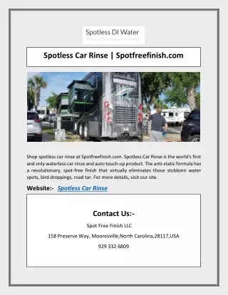 spotless car rinse spotfreefinish com