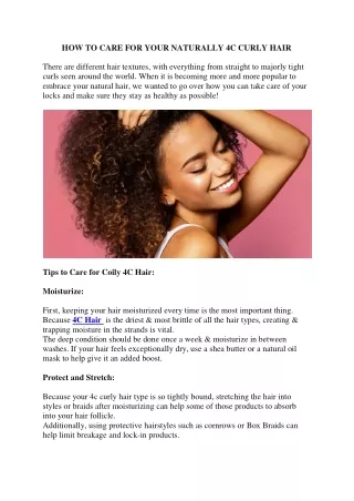HOW TO CARE FOR YOUR NATURALLY 4C CURLY HAIR (1)