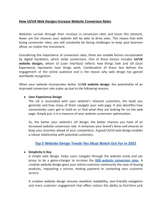 how ui ux web designs increase website conversion