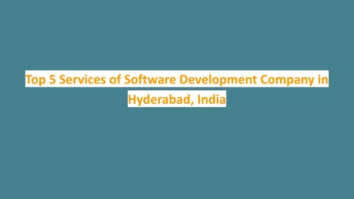 top 5 services of software development company