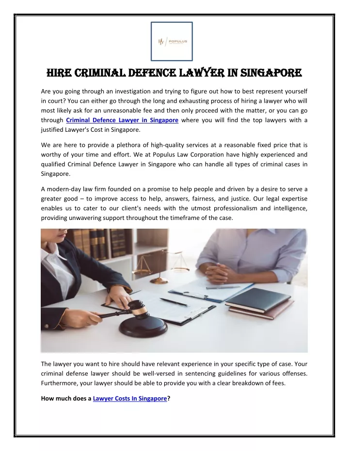 hire criminal defence lawyer in singapore hire