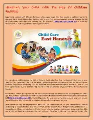 handling your child with the help of childcare
