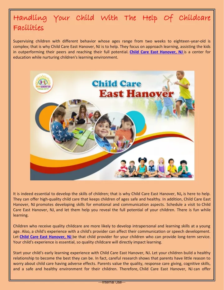 handling your child with the help of childcare