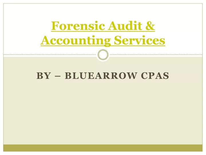 forensic audit accounting services
