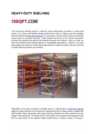 HEAVY-DUTY SHELVING