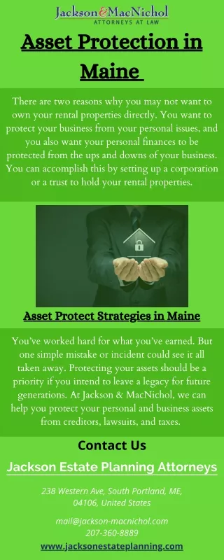 Asset Protection in Maine