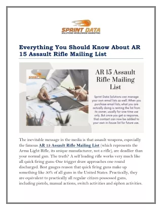 Everything You Should Know About AR 15 Assault Rifle Mailing List