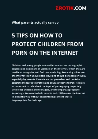 5 TIPS ON HOW TO PROTECT CHILDREN FROM PORN ON THE INTERNET