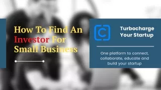 how to find an investor for small business