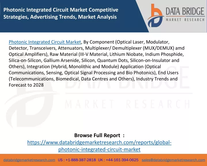 photonic integrated circuit market competitive