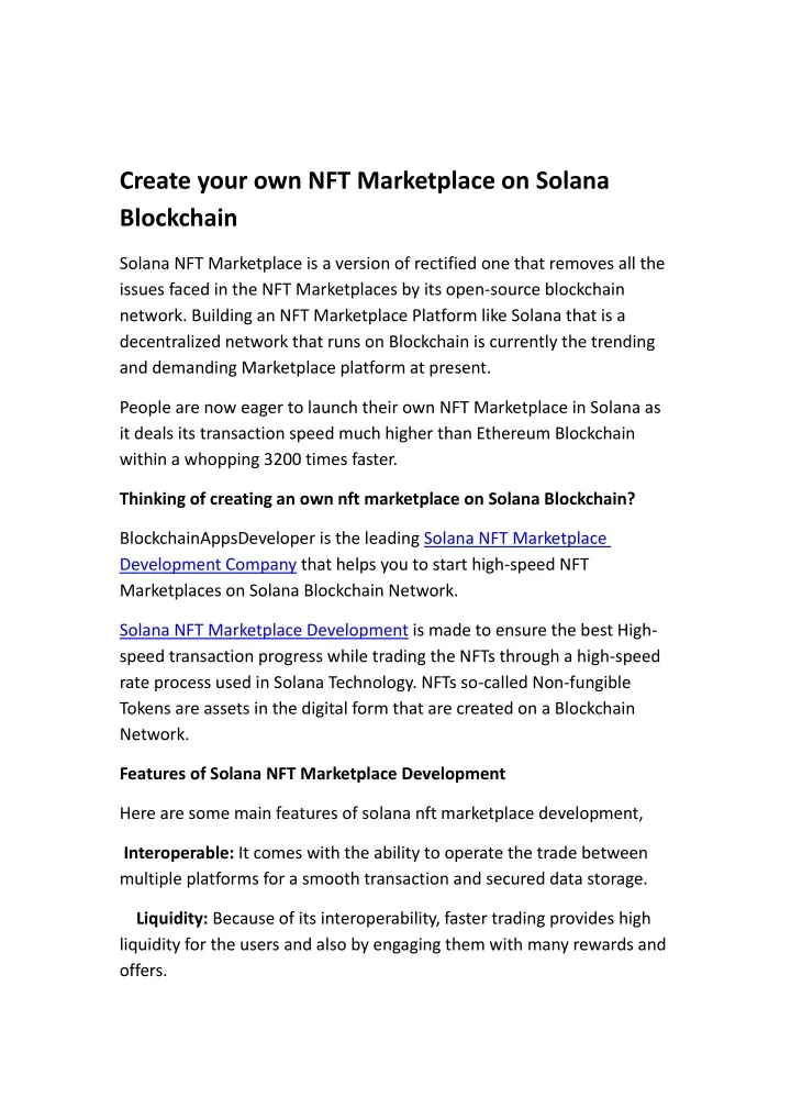 create your own nft marketplace on solana