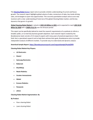 the cleaning robot market report aims to provide