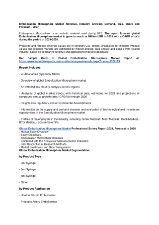 embolization microsphere market revenue industry
