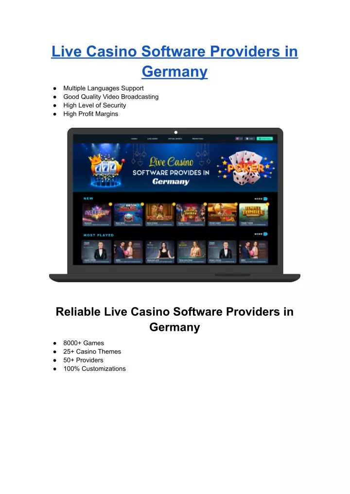 live casino software providers in germany