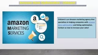 Amazon Store Optimization - Orbizent
