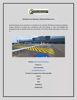 warehouse line marking citylinemarking com au