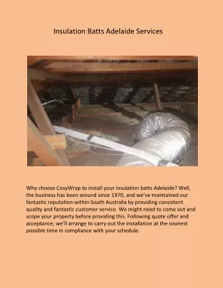 Insulation Batts Adelaide Services