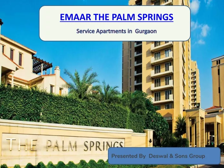 emaar the palm springs service apartments