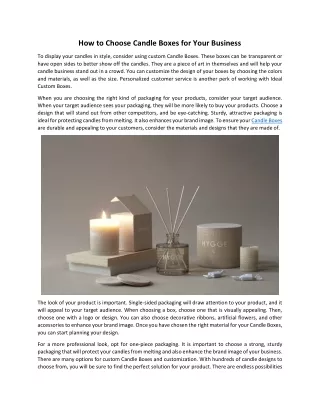 How to Choose Candle Boxes for Your Business