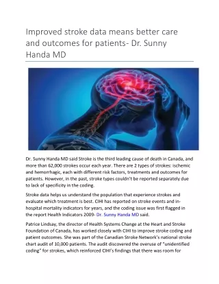 improved stroke data means better care