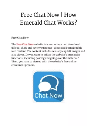 Free Chat Now _ How Emerald Chat Works
