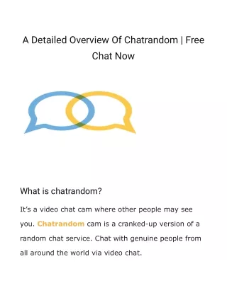 A Detailed Overview Of Chatrandom _ Free Chat Now