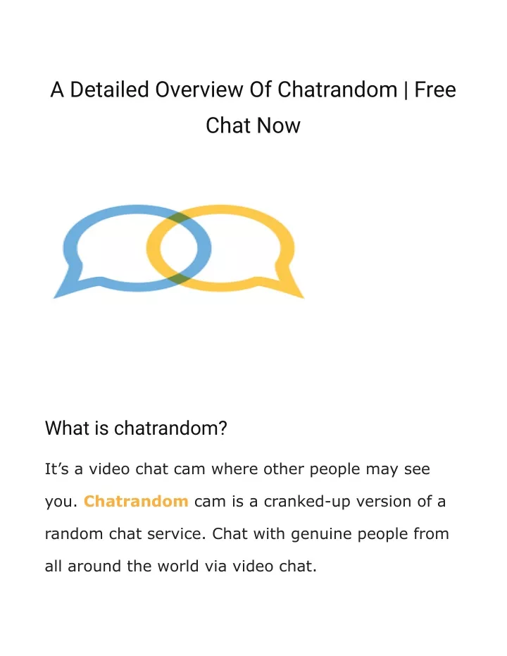 a detailed overview of chatrandom free chat now