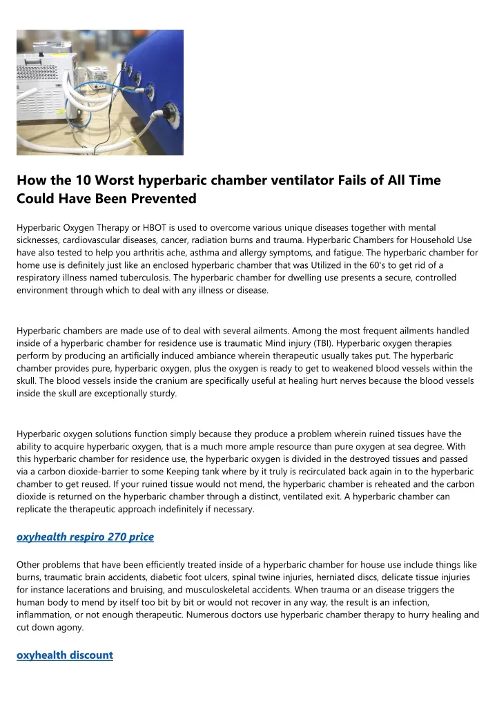 how the 10 worst hyperbaric chamber ventilator