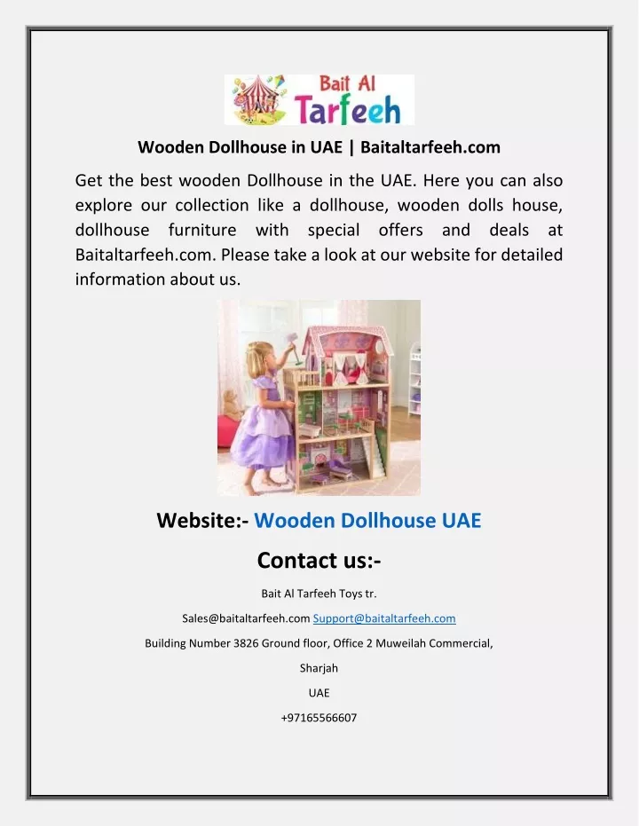 wooden dollhouse in uae baitaltarfeeh com