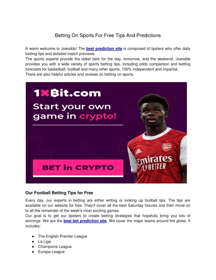betting on sports for free tips and predictions