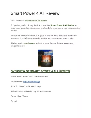 smart power 4 all review