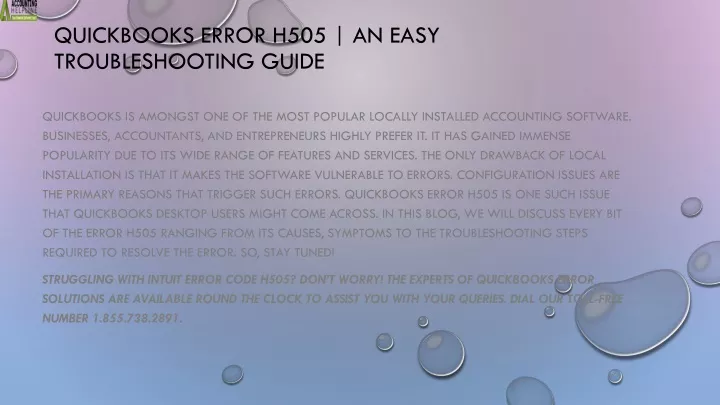 quickbooks error h505 an easy troubleshooting guide