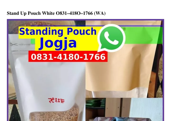 stand up pouch white o831 418o 1766 wa