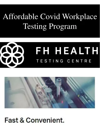 Affordable Covid Workplace Testing Program